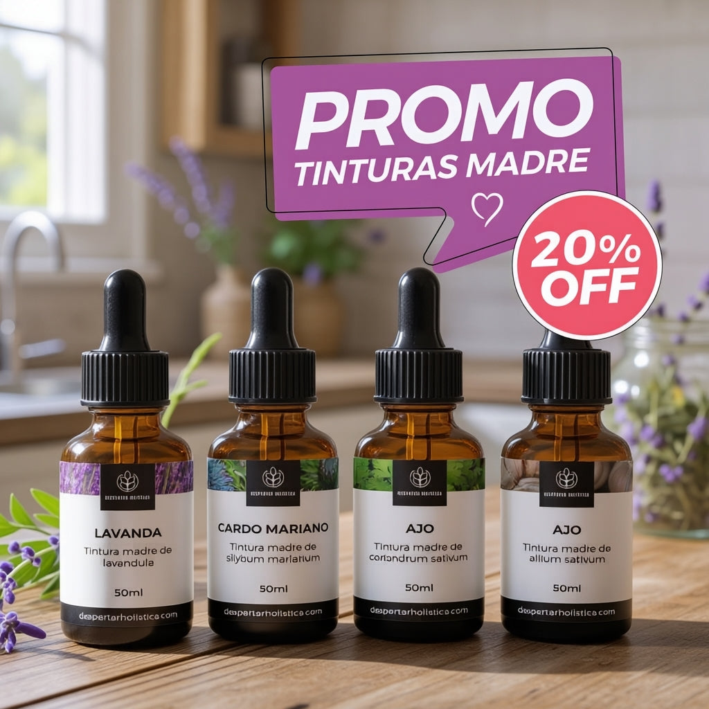 Combo 4 Tinturas Madre de Lavanda, Cardo Mariano, Cilantro y Ajo