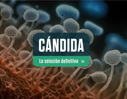 Hongos de fondo con un titulo sobre la cándida